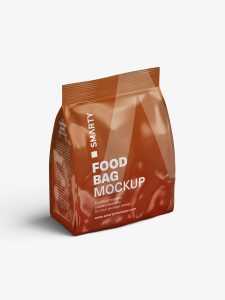 Glossy food bag mockup