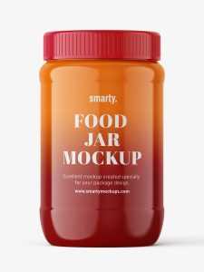 Glossy food jar mockup