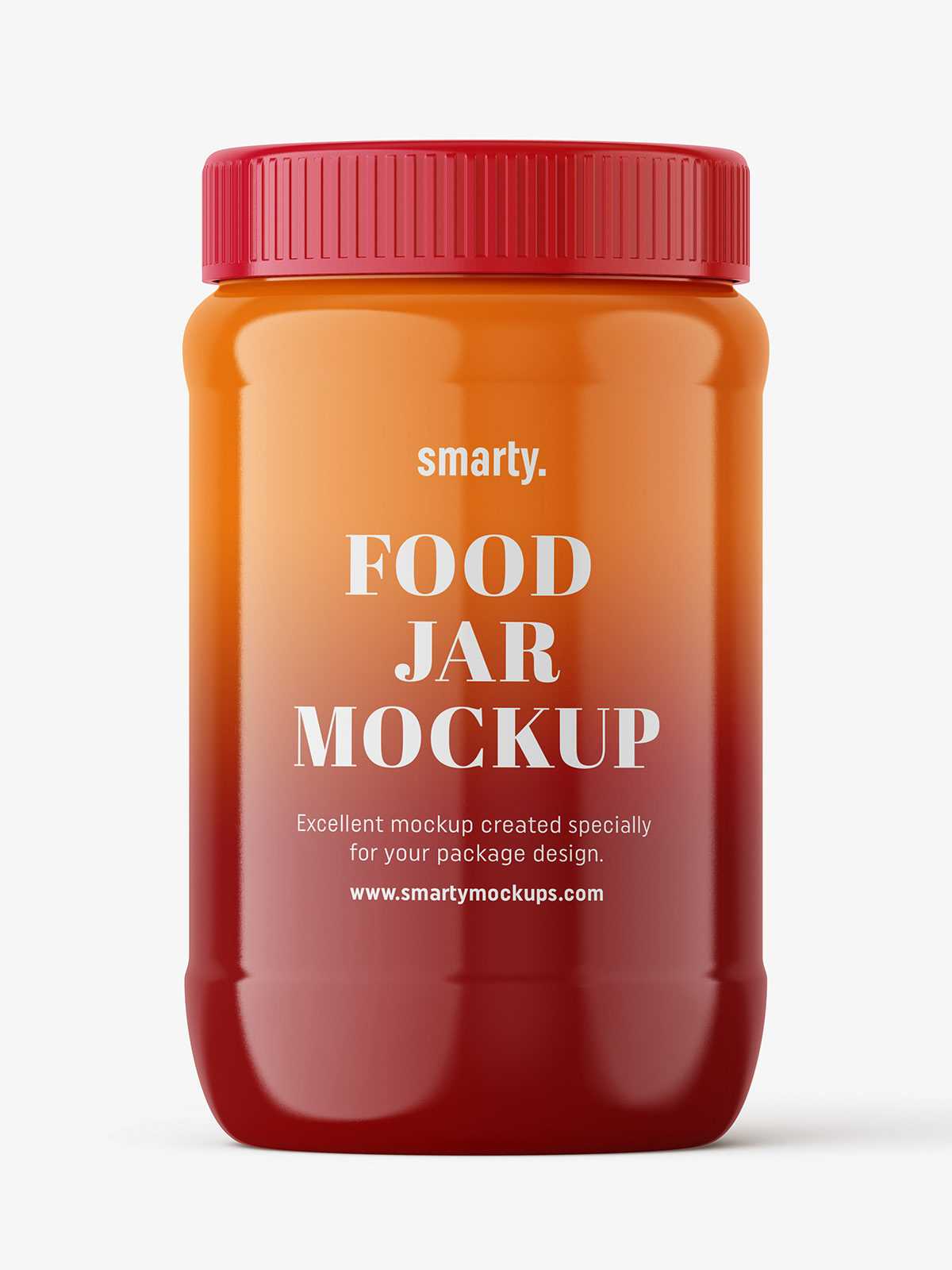 Glossy food jar mockup
