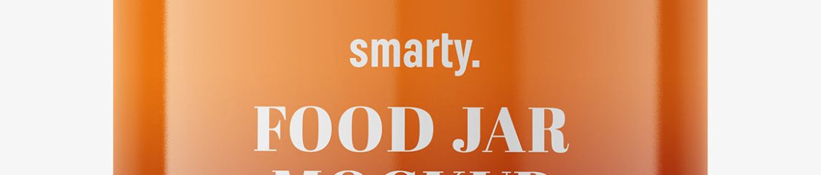 Glossy food jar mockup