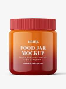 Glossy food jar mockup
