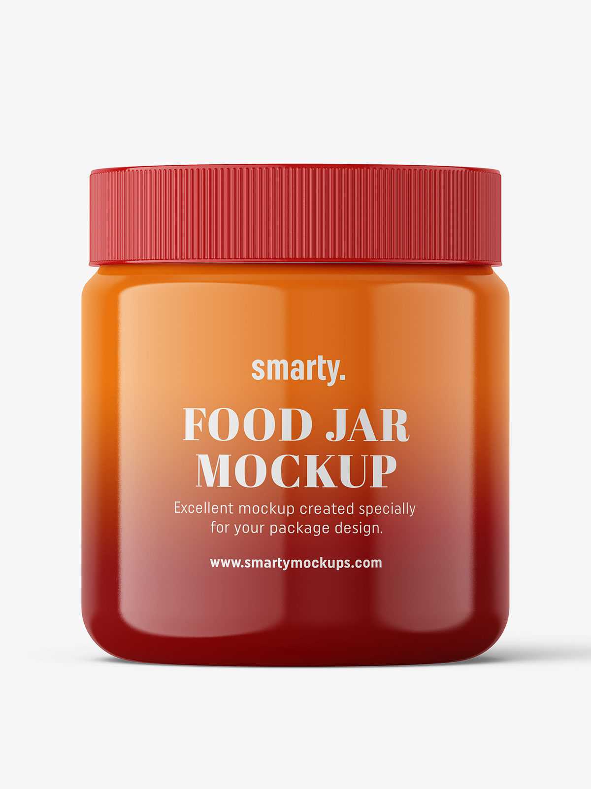 Glossy food jar mockup
