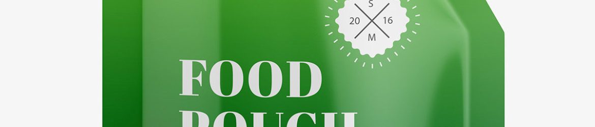 Glossy food pouch mockup