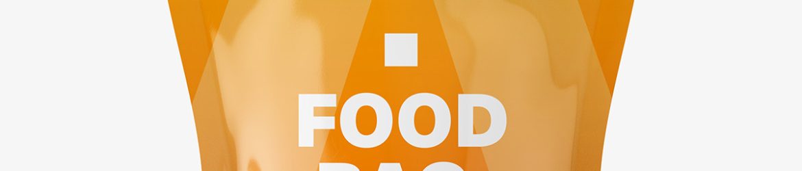 Glossy food pouch mockup