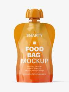 Glossy food pouch mockup