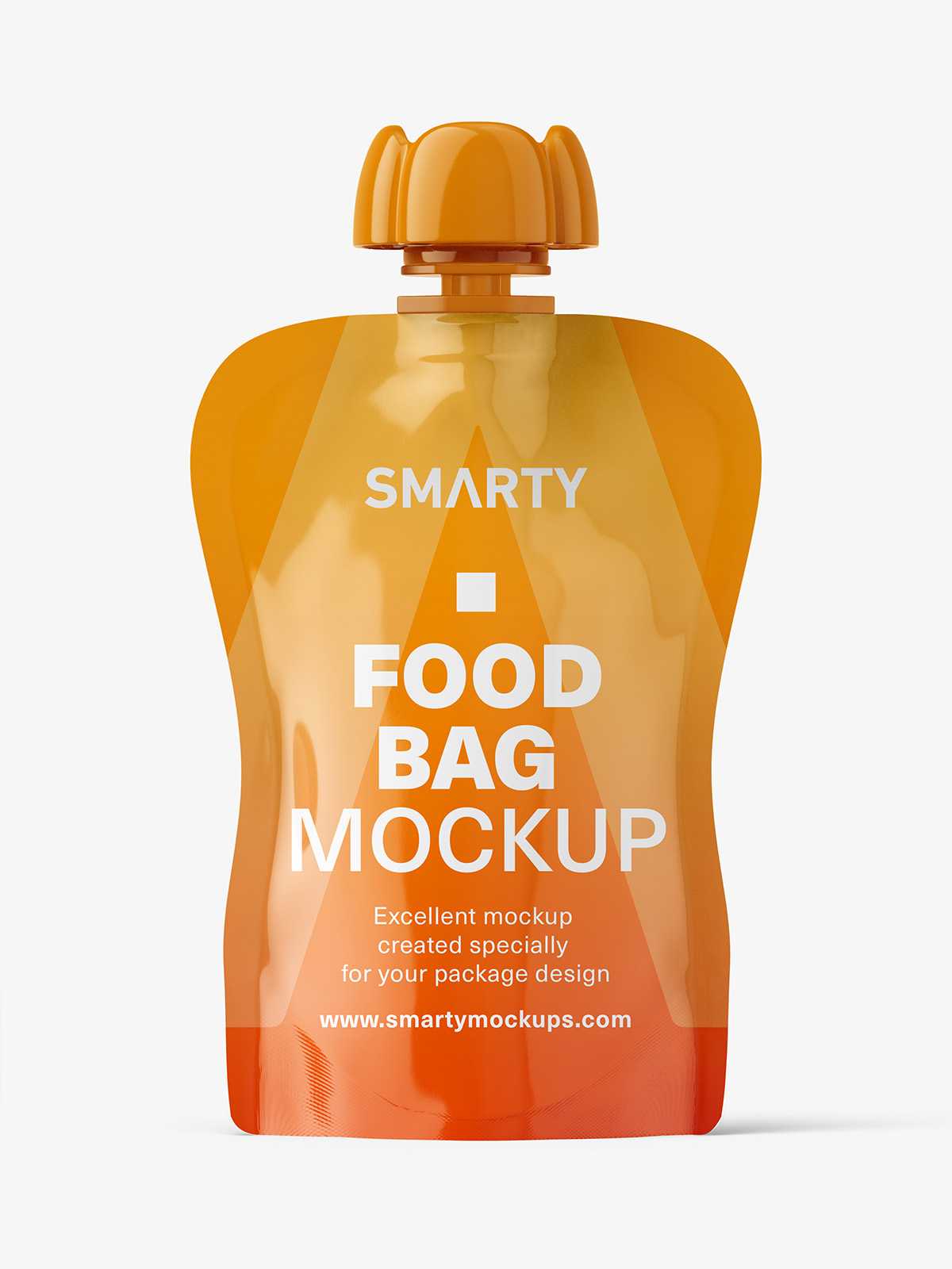 Glossy food pouch mockup