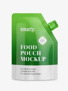 Glossy food pouch mockup