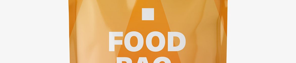 Glossy food pouch mockup
