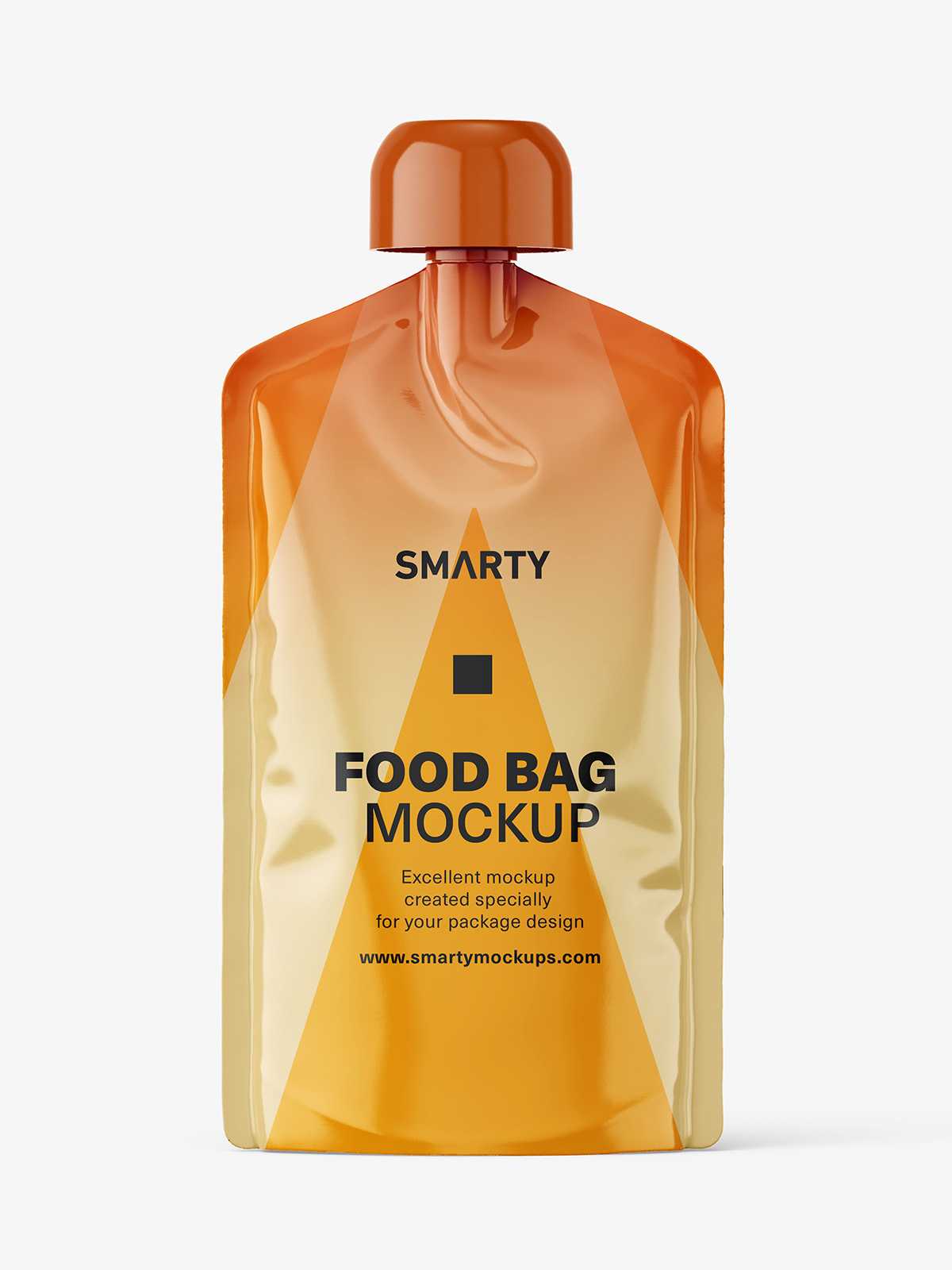 Glossy food sachet mockup