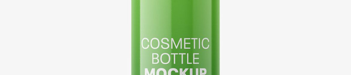 Glossy hair mousse bottle mockup