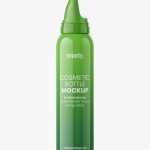 Glossy hair mousse bottle mockup
