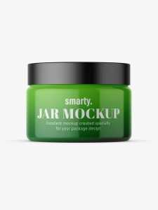Glossy jar mockup