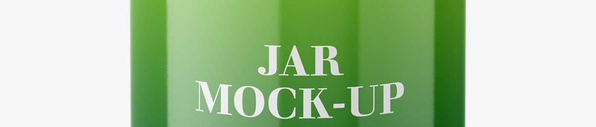 Glossy jar mockup / top view