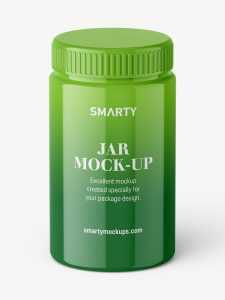 Glossy jar mockup / top view