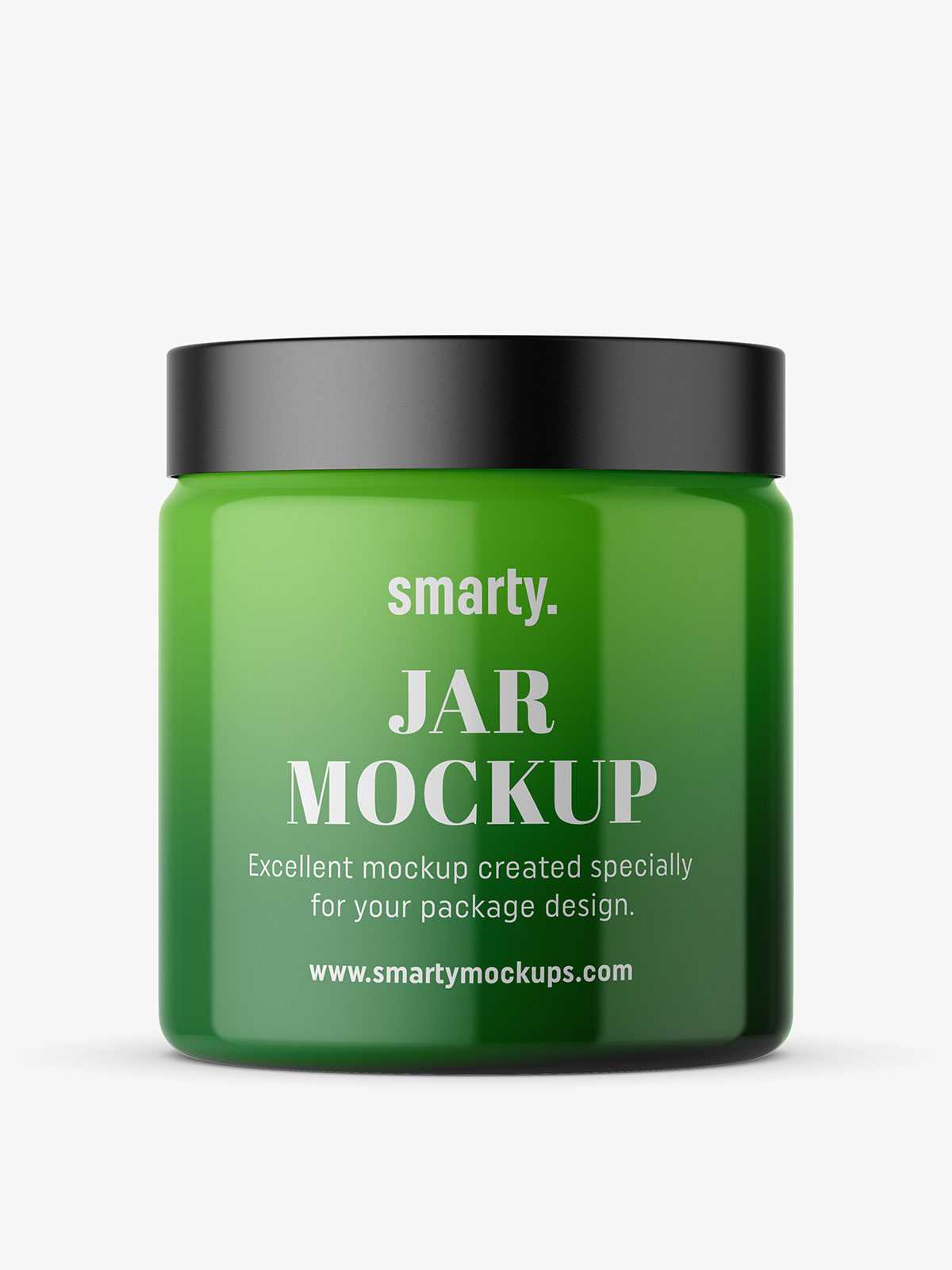 Glossy jar mockup