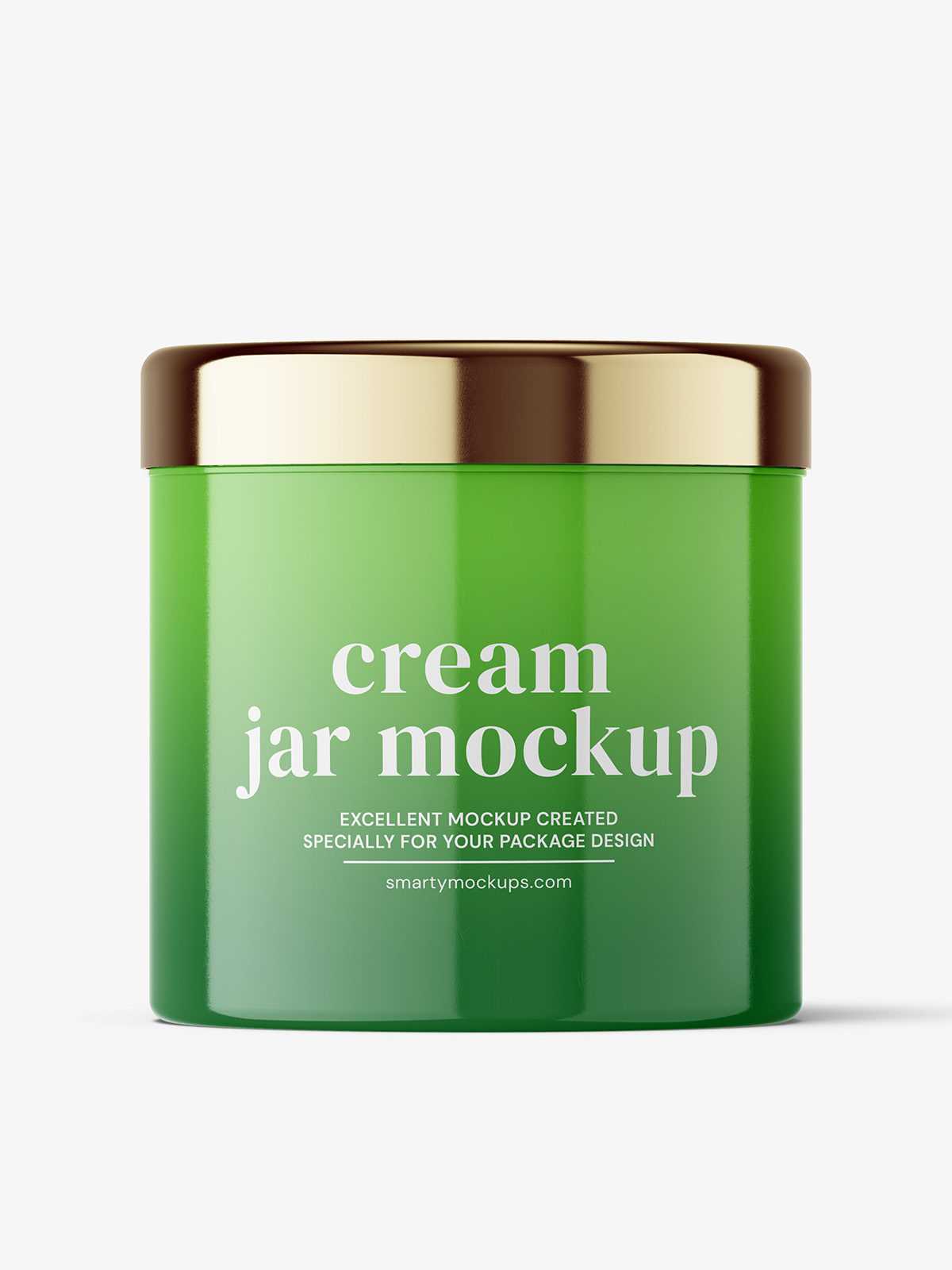 Glossy jar with metallic cap