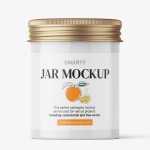 Glossy jar with screwcap mockup