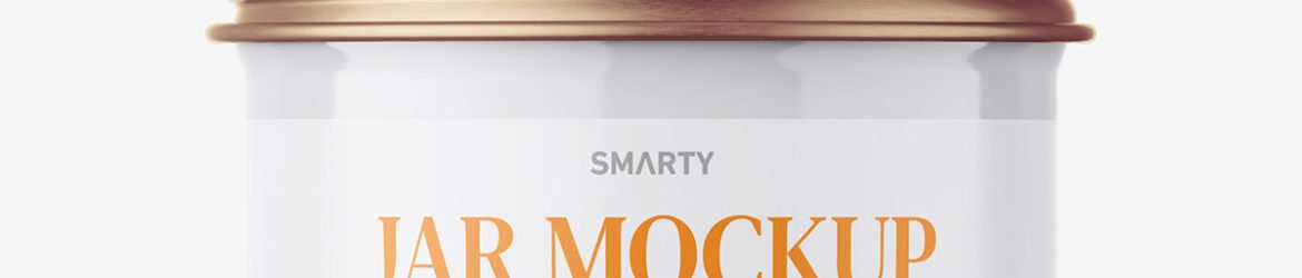 Glossy jar with screwcap mockup