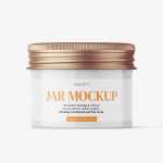 Glossy jar with screwcap mockup
