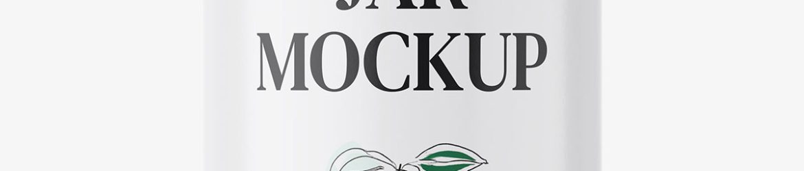 Glossy jar with screwcap mockup