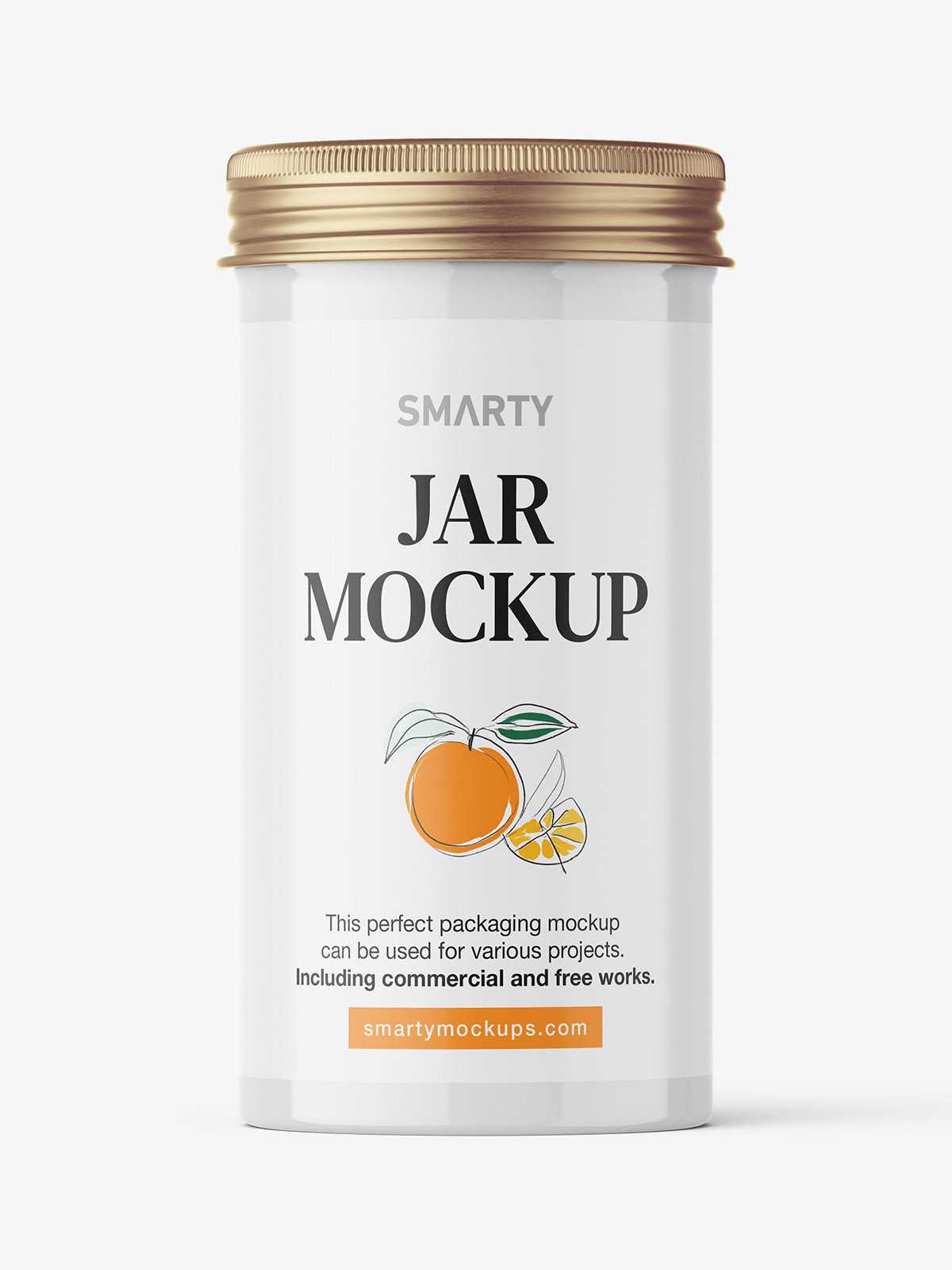 Glossy jar with screwcap mockup