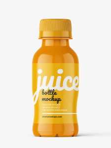 Glossy juice bottle mockup