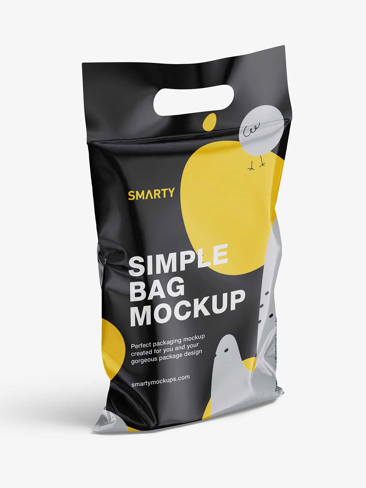 Glossy loose bag mockup
