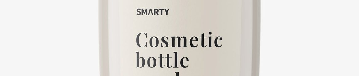 Glossy lotion bottle mockup
