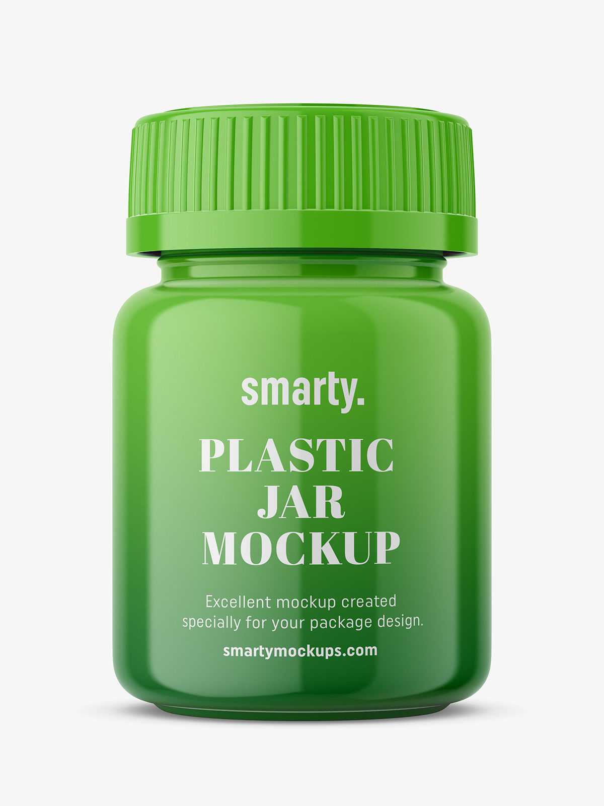 Glossy medical jar mockup