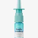 Glossy nasal spray bottle mockup
