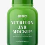 Glossy nutrition jar mockup