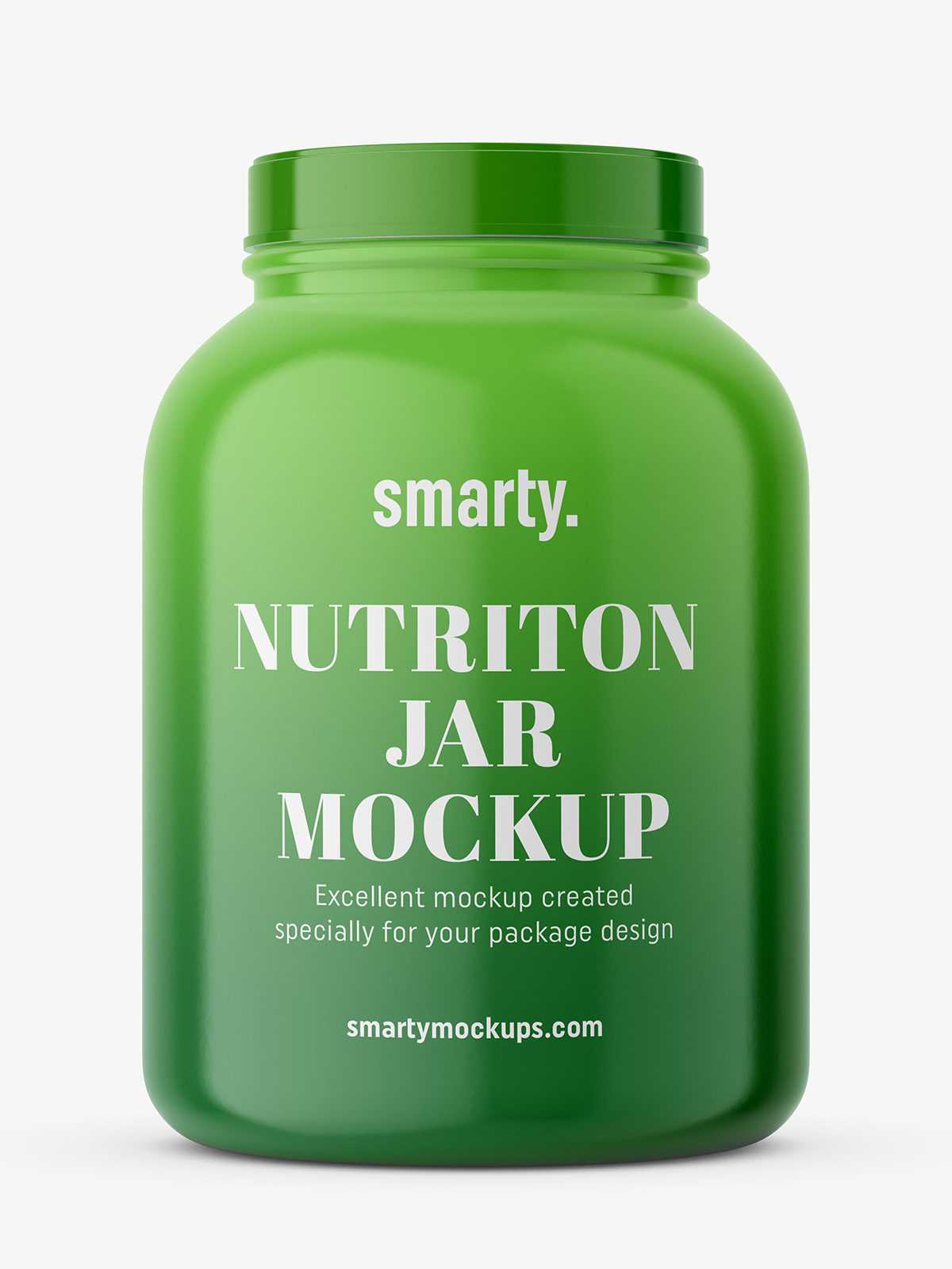 Glossy nutrition jar mockup