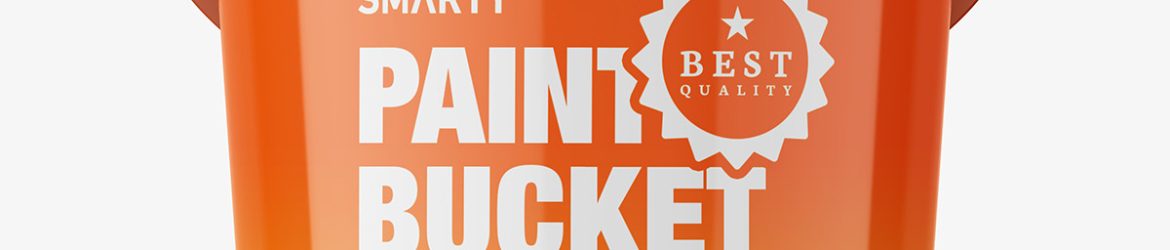 Glossy paint bucket mockup