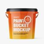 Glossy paint bucket mockup