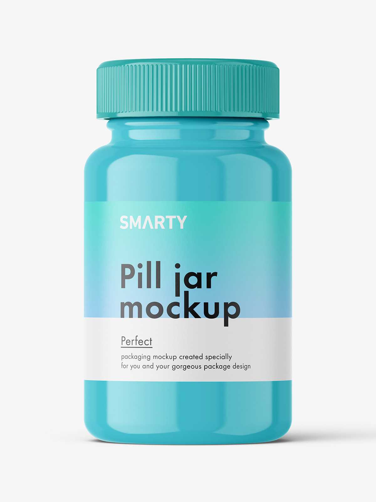 Glossy pharmaceutical jar mockup