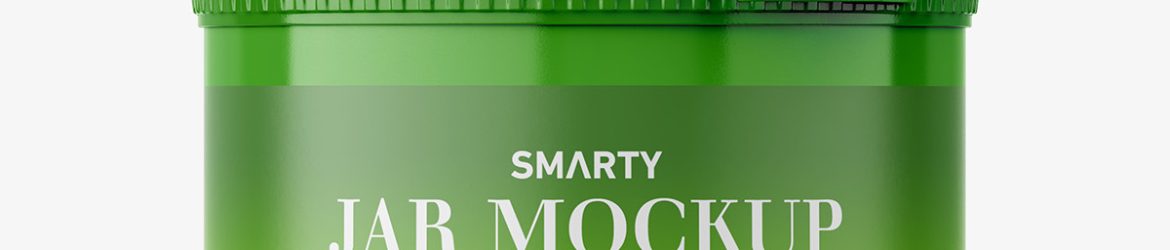 Glossy pharmaceutical jar mockup