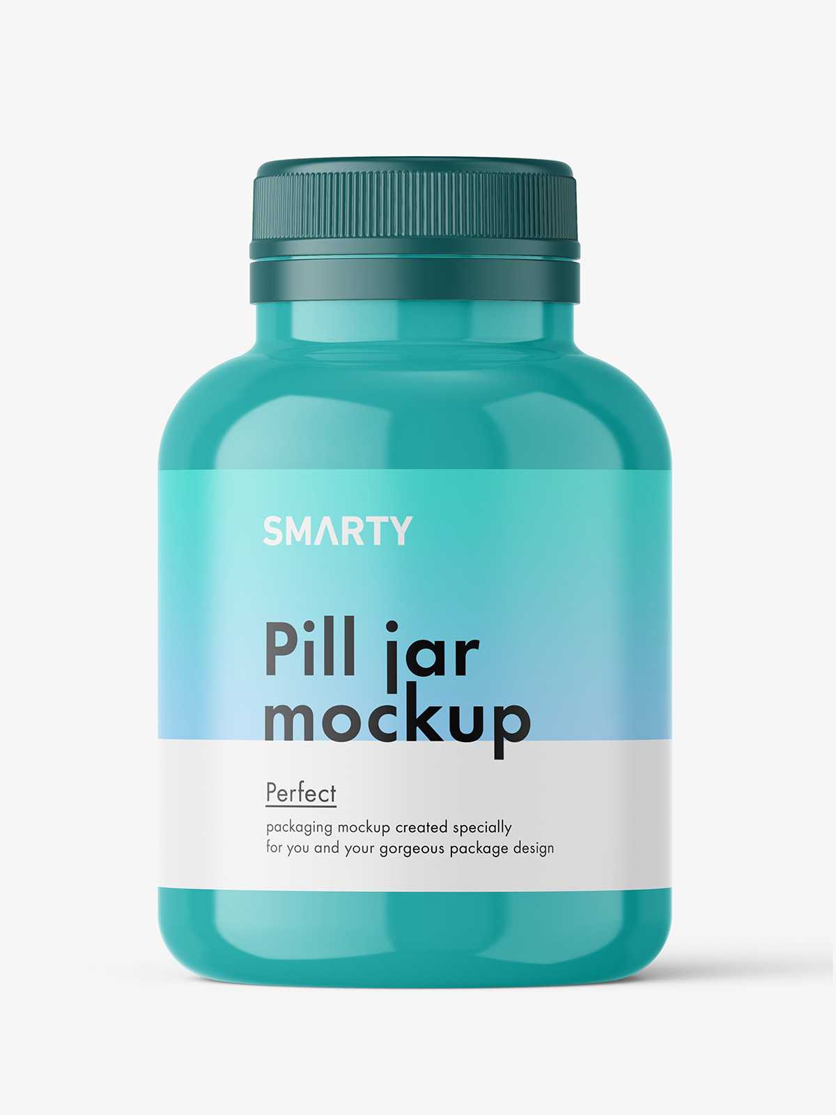 Glossy pharmaceutical jar mockup