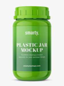 Glossy pharmacy jar mockup
