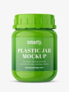 Glossy pharmacy jar mockup
