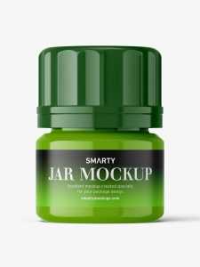 Glossy pill bottle / jar mockup