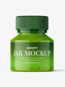 Glossy pill jar mockup
