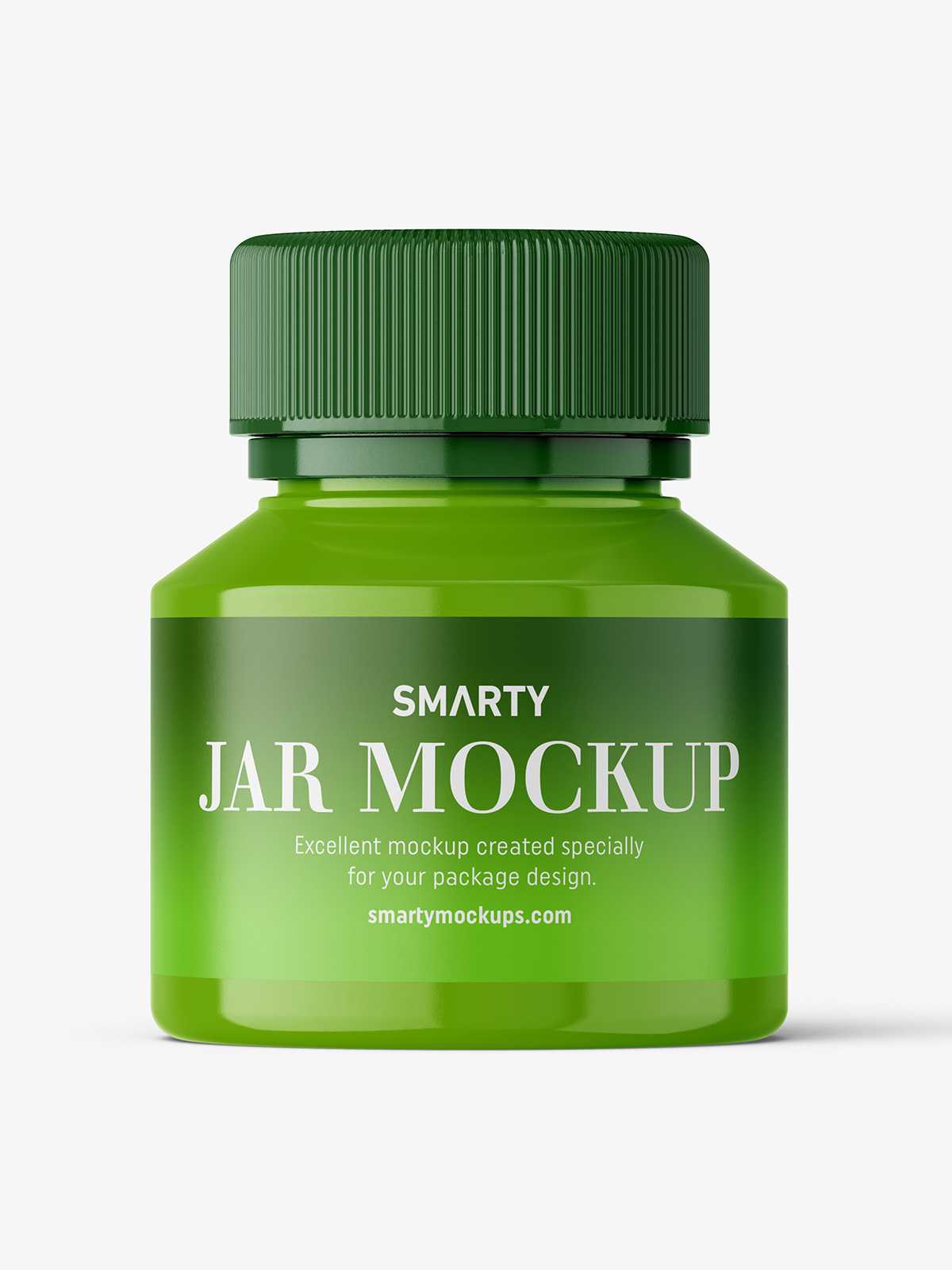 Glossy pill jar mockup