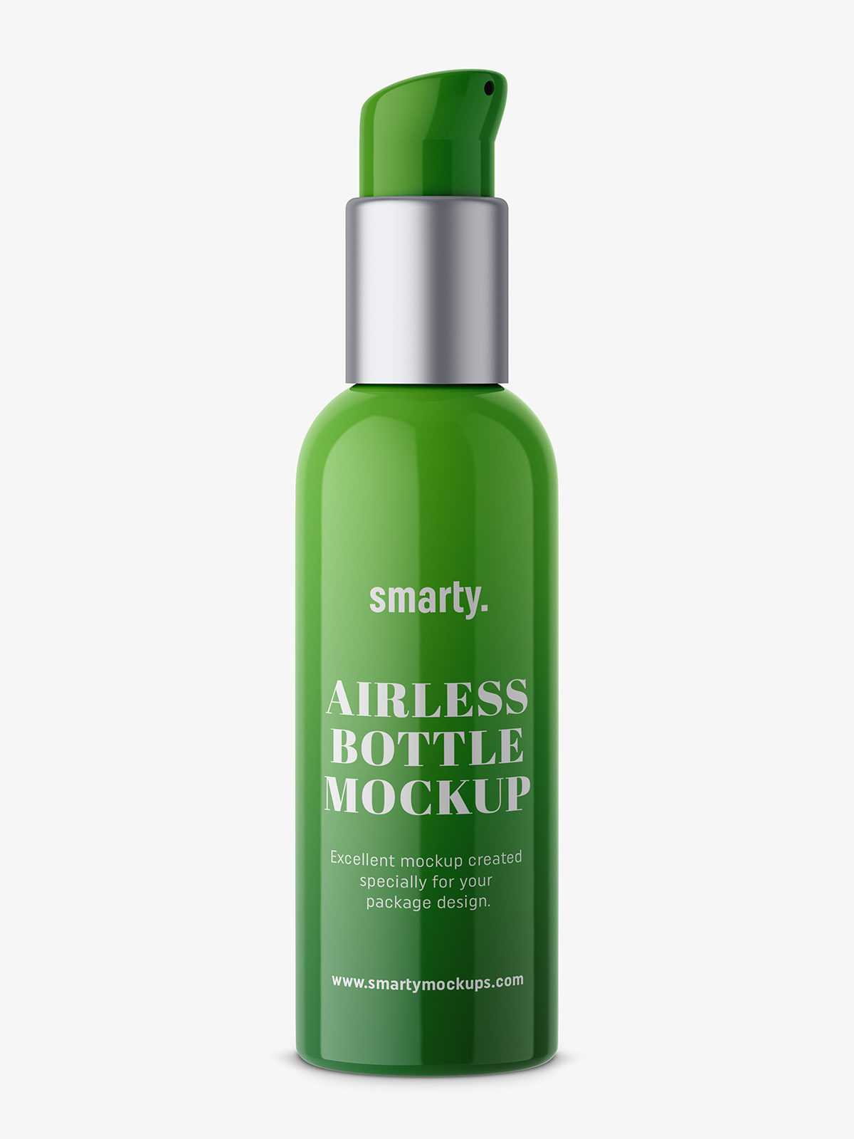 Glossy plastic airless bottle mockup