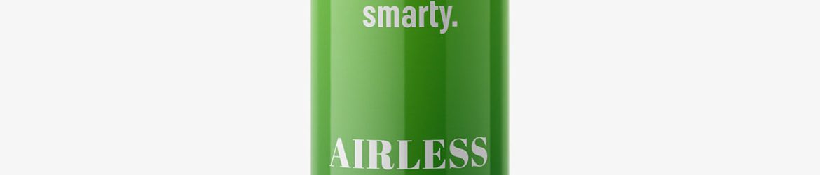 Glossy plastic airless bottle mockup