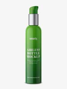 Glossy plastic airless bottle mockup