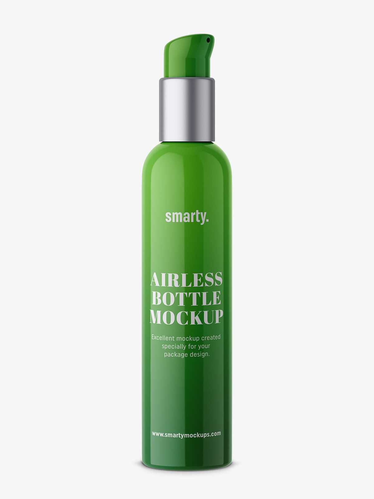 Glossy plastic airless bottle mockup