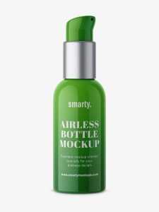 Glossy plastic airless bottle mockup