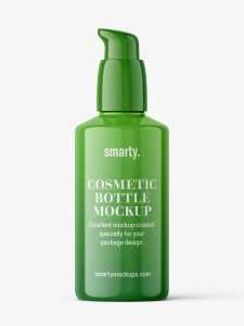 Glossy plastic airless bottle mockup
