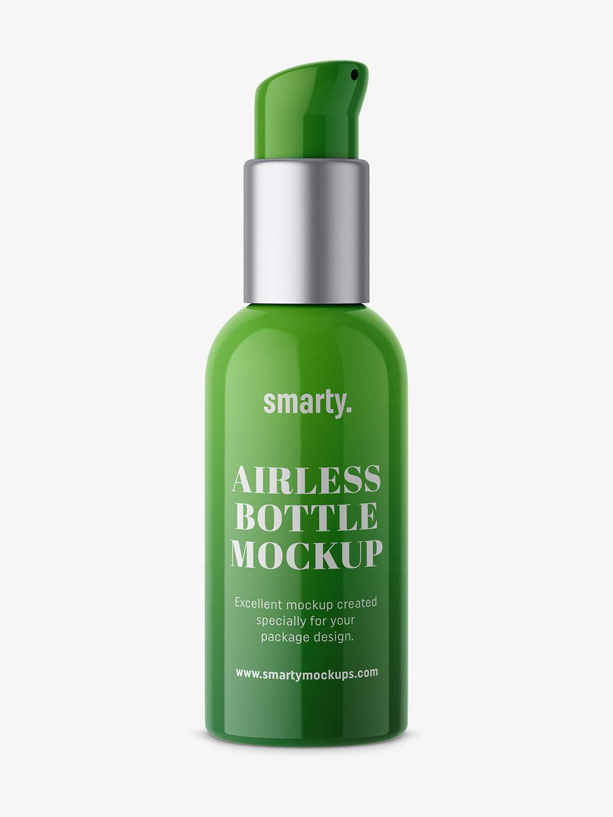 Glossy plastic airless bottle mockup