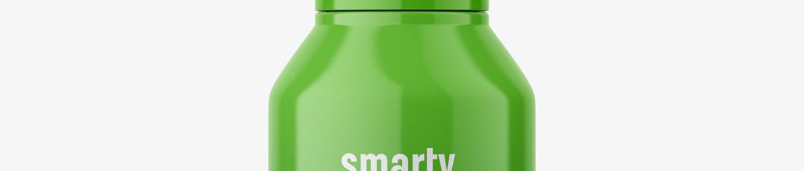 Glossy plastic ampoule bottle mockup